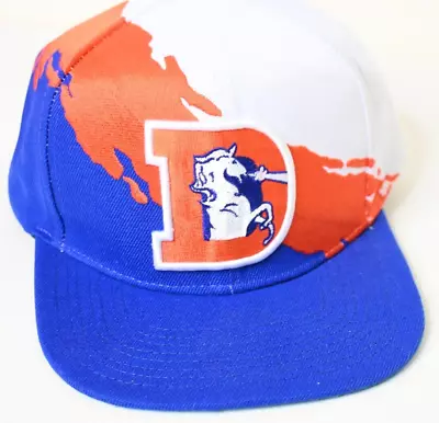 Denver Broncos Mitchell & Ness NFL Snapback Hat Paint Splash Wrap Cap • $29.99