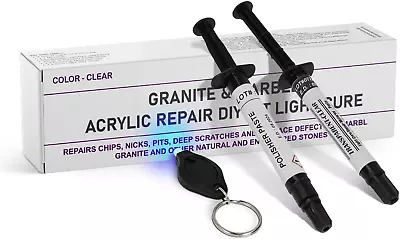 Granite Marble Quartz & Acrylic Repair Kit (Clear/Transparent) - Suitable For  • £33.95