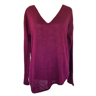 Viktoria & Woods Womens V Neck Knit Pull Over Jumper Sweater Size 2 Purple • $39.95