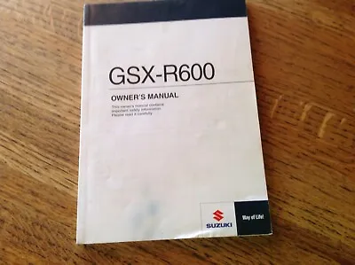 $25.89 • Buy OEM Suzuki GSX-R600 Owner's Manual 99011-14J52-03A July, 2012