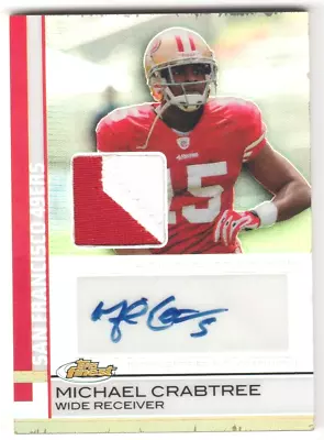 Michael Crabtree 2009 Topps Finest 2 CLR Patch Refractor RC Rookie Auto 24/50 • $39.95