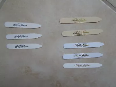 VNTG Lot Of 8 Saks Fifth Ave & BROOKS BROTHERS Collar Stays Stiffeners Tan White • $13.47