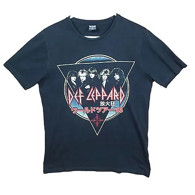 Def Leppard Live Nations Pyromaniac Old Tour 83 Black 2014 Small T Shirt See? • $24.95