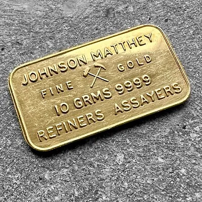 Vintage Johnson Matthey 10 Gram NOT Gold Bar .9999  - SAMPLE  Bar Marked DUMMY • $578.52
