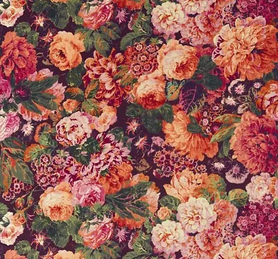 £99.99 • Buy Sanderson Curtain Fabric 'VERY ROSE & PEONY' 1.8 METRES WILD PLUM - VELVET
