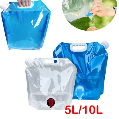 5/10L Foldable Camping Storage Water Bottle Collapsible Bag Carrier Container UK • £4.85