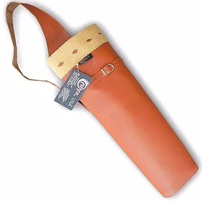 Traditional Archery Leather Back Vintage Style Arrow Quiver Aq146tan • $44.99