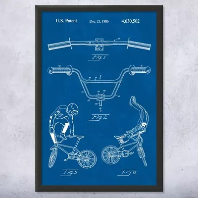 BMX Bike Patent Framed Print Sports Decor Cycling Gifts Bicycle Art Dad Gifts • $89.95