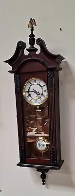 Vintage Art Nouveau Large Vienna Regulator Wall Chime Clock Working With Key • $189