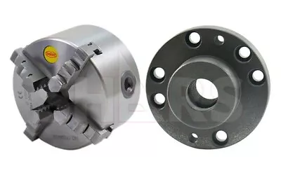 SHARS 4  4 Jaw Self Centering Lathe Chuck + 1-10 Back Plate TIR Certificate R[ • $114.85