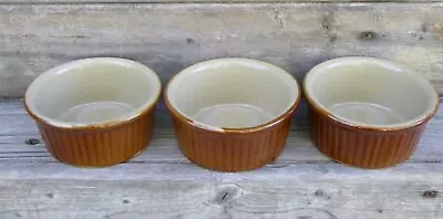 Vintage Pearsons Of Chesterfield  England Pottery Small Oven Ramekin Dishes X 3 • $18