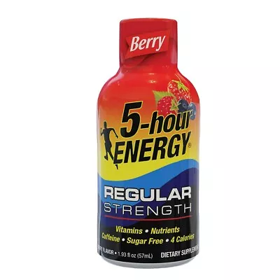 2 PACK 5-hour ENERGY Shot Regular Strength Berry 1.93 Oz. • $6