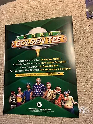 $5.49 • Buy Original  11- 8 '' Golden Tee Golf  2020 Live ARCADE Video GAME FLYER AD