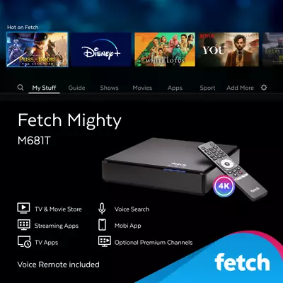 Fetch Mighty PVR (latest Model) Set Top Box Recorder 4K HD - M681T • $429