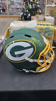 Signed Auto Aaron Rodgers Green Bay Packers Amp Speed Full Size Helmet Coa • $799.99