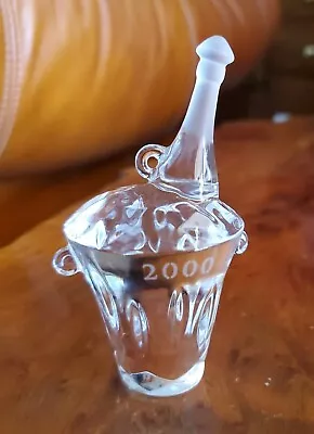 $8.99 • Buy Gorham Crystal Champagne Bottle Bucket Christmas Tree Ornament 2000 Millennium