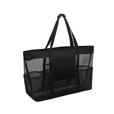 XL Mesh Beach Tote Bag With Zipper And Pockets Extra Large Swim Pool Bag • $16.99