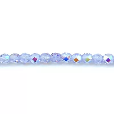 Alexandrite AB - 50 4mm Round Faceted Fire Polish Czech Glass Beads • $2.89