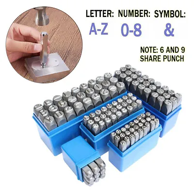 9/27PCS Numbers Alphabet Letters Punches Set Stamp Metal Die Tool Kit • £6.59