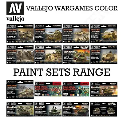 Vallejo Wargames Color Paint Sets Range Acrylics Fast Shipping • £21.49