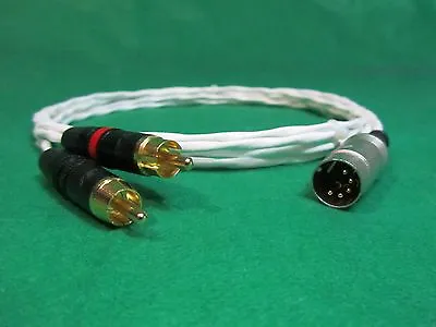 3' FT PURE SILVER PLATED 5 PIN DIN MALE To RCA NAIM NAIT NAC AMPLIFIER CABLE. • $53.95