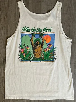 Vintage Mens Medium Hilton Hawaiian Village 80s Hawaii Souvenir Tank Top T Shirt • $18