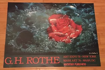 G. H. Rothe Roots In Love Vintage Poster 1979 Red Rose 22”x30” 1977 Heavy Glossy • $19.99