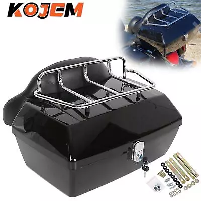 42L Trunk Luggage Tail Box Tour Pak Pack Backrest For Touring Cruiser Motorcycle • $89