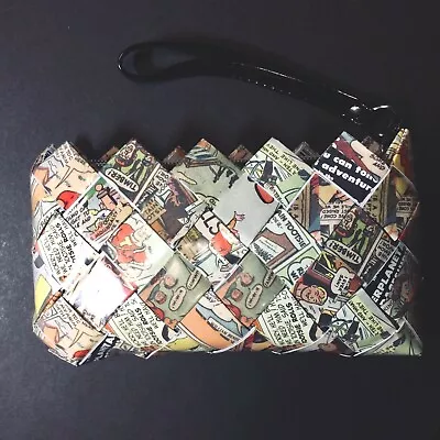 NAHUI OLLIN Wristlet Clutch Bag Wide Weave Woven Comic Strip Purse NWOT • $20