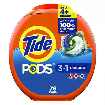 Tide Pods Laundry Detergent Soap Packs Original Scent 76 Ct • $19.94