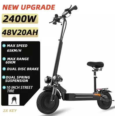 40MPH Adults Electric Scooters Dual Motor 2400W 48V20Ah Commute Off Road Scooter • $1149