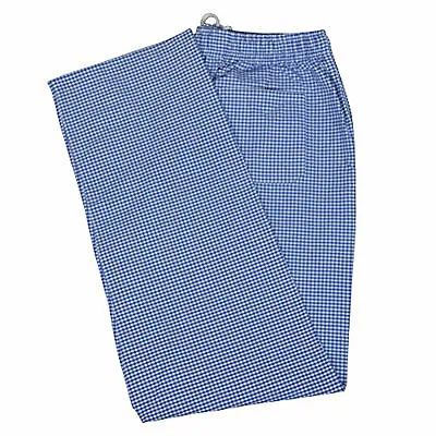 Chef Trousers Pant Gingham Check Kitchen BLUE & WHITE Uniform Catering Food Cook • £12.99