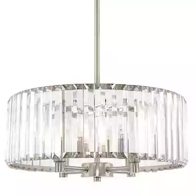 Kira Home Delilah 16  Modern 4-Light Crystal Drum Chandelier + Clear Beveled Gla • $45.56