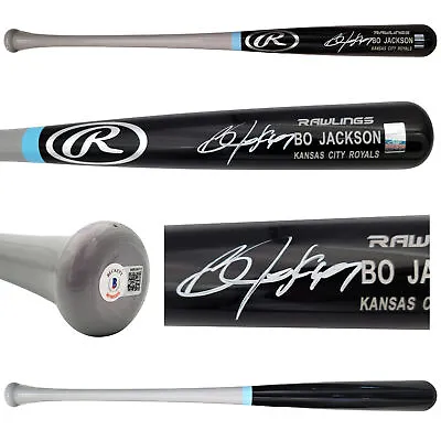 Bo Jackson Autographed Black Rawlings Game Model Bat Royals Beckett Qr 202662 • $299