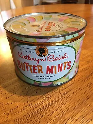 $39.99 • Buy Vintage Kathryn Beich Vintage BUTTER MINTS Candy Tin-Key Wind
