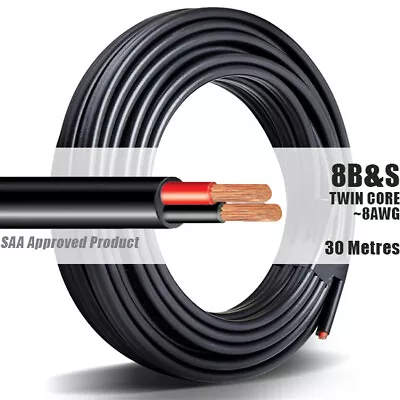 TWIN CORE WIRE 8 B S 8B&S 30M Meter 2 CORE AUTOMOTIVE BATTERY STARTER CABLE • $189.90