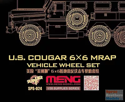 MNGSPS024 1:35 Meng US Cougar 6x6 MRAP Vehicle Wheel Set • $73.19