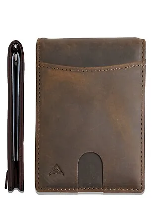 Genuine Leather Wallet For Men Bifold Mens Wallet Slim Minimalist RFID Blockin • $21.99