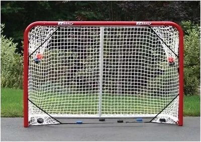 Hockey Folding Pro Goal 2-Inch Red/White Regulation 6 Ft X 4 Ft Net Red • $129.99