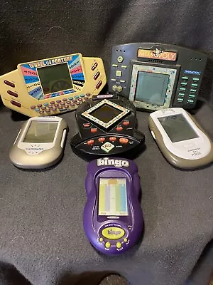 Vintage Lot Electronic Handheld Video Games Wheel Of FortuneMonopoly Poker • $40