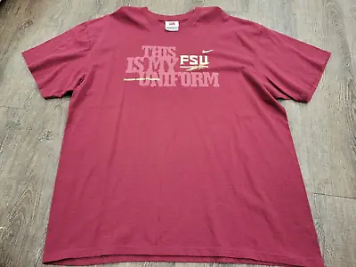 Nike FSU Florida State Seminoles Vintage Y2K 2000s This Is My Uniform Shirt XL • $19.99