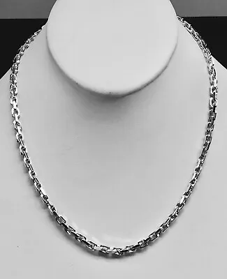 14k Solid White Gold Anchor Cable Link Mens Chain/Necklace 20  50 Grams 4.8MM • $4782