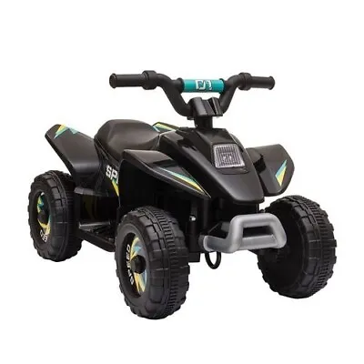 HOMCOM 6V Kids Electric Ride On Car Toddler Quad Bike With Big Wheels Black • £59.99