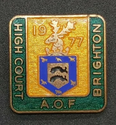 £4.99 • Buy Brighton AOF Ancient Order Of Foresters High Court 1977 Brass Enamel Badge
