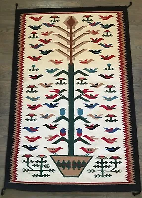 $375 • Buy Vintage Mexican Zapotec Agave Tree Of Life Folk Art Weaving Textile Blanket