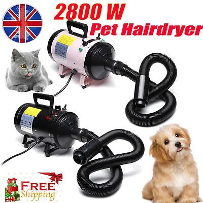 £16.85 • Buy 2800W Dog Hair Dryer Blaster Pet Cat Grooming High Velocity Dry Low Noise Heater