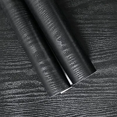 Black Wood Grain Wallpaper Contact Paper Peel And Stick Self Adhesive Vinyl Wrap • $8.49