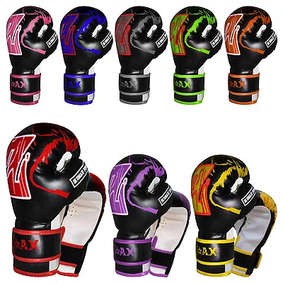£10.99 • Buy Junior Kids Boxing Gloves Training Sparring Punch Bag Leather Gloves 4,6,8 OZ