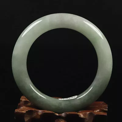 55mm White Green Jadeite Jade Bangle Bracelet Chinese Jade Bangle Bracelet 08939 • $61.20