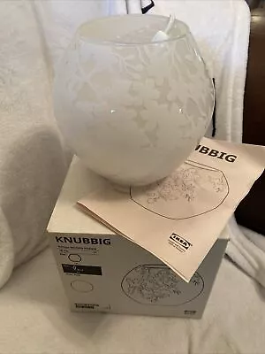 Ikea KNUBBIG Table Lamp Cherry-Blossoms White Glass Bowl 18cm Unused • £22.99
